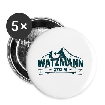 Watzmann 2713m Alpen Bayern Berchtesgaden - Buttons groß 56 mm (5er Pack) - Weiß - Vorne