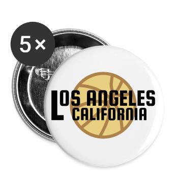 Los Angeles, California, basketball in the background - Buttons large 2.2''/56 mm (5-pack) - white - Front