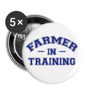 Funny Farming Farmer In Training - Buttons large 2.2''/56 mm (5-pack) - white - Front