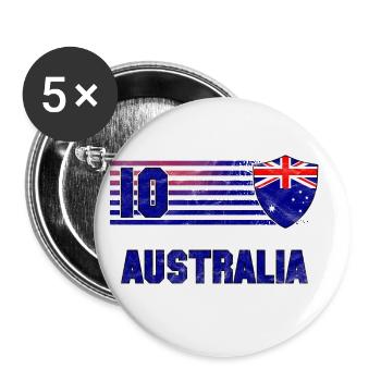 Australien Fußball Mannschaft - Buttons groß 56 mm (5er Pack) - Weiß - Vorne