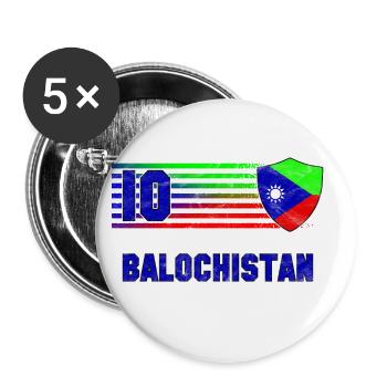 Belutschistan Fußball Mannschaft - Buttons groß 56 mm (5er Pack) - Weiß - Vorne