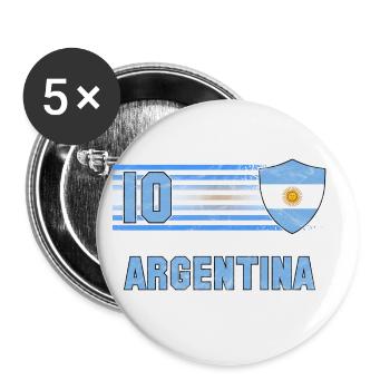 Argentinien Fußball Mannschaft - Buttons groß 56 mm (5er Pack) - Weiß - Vorne