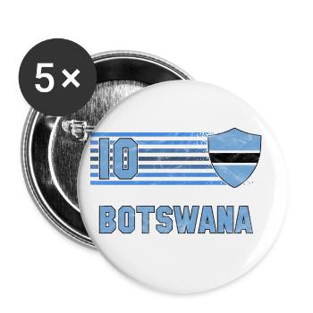 Botswana Fußball Mannschaft - Buttons groß 56 mm (5er Pack) - Weiß - Vorne