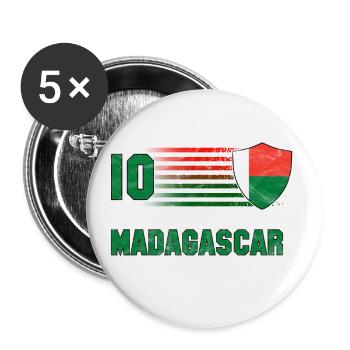 Madagascar Football Team - Buttons large 2.2''/56 mm (5-pack) - white - Front