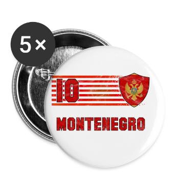Équipe du Monténégro de football - Lot de 5 grands badges (56 mm) - blanc - Devant