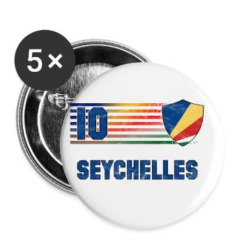 Équipe des Seychelles de football - Lot de 5 grands badges (56 mm) - blanc - Devant