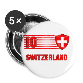 Switzerland Football Team - Buttons large 2.2''/56 mm (5-pack) - white - Front