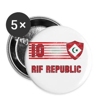 Équipe de football de la République du Rif - Lot de 5 grands badges (56 mm) - blanc - Devant