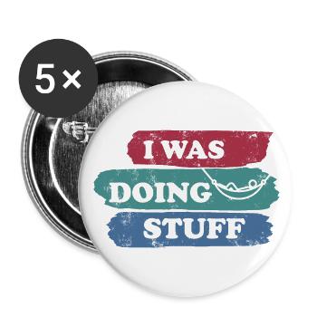 I was doing stuff - Hammock vintage - Buttons large 2.2''/56 mm (5-pack) - white - Front