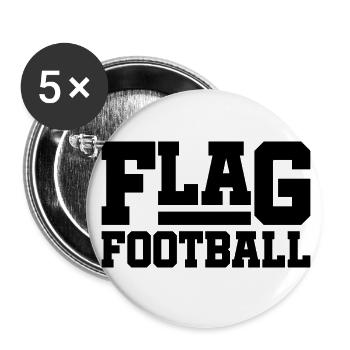 Flag Football - Buttons large 2.2''/56 mm (5-pack) - white - Front