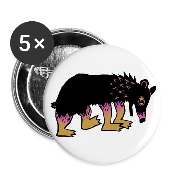 colorful bear - Buttons large 2.2''/56 mm (5-pack) - white - Front