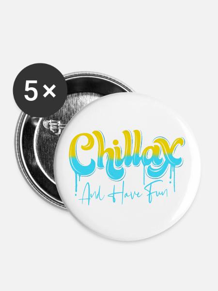 Chill - Buttons groß 56 mm (5er Pack) - Weiß