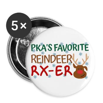 Renne préféré de Noël PKA - Lot de 5 grands badges (56 mm) - blanc - Devant