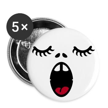Sängergesicht / singer face (3c) - Buttons large 2.2''/56 mm (5-pack) - white - Front