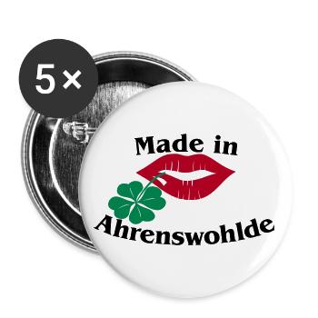 Made in Ahrenswohlde - Buttons groß 56 mm (5er Pack) - Weiß - Vorne