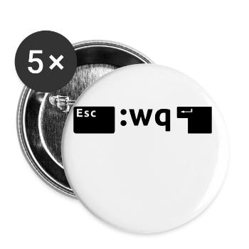 Quit VIM - Buttons large 2.2''/56 mm (5-pack) - white - Front