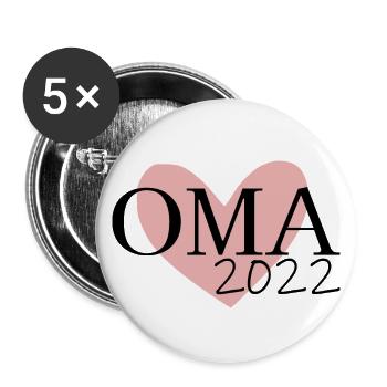 Oma 2022 - Buttons groß 56 mm (5er Pack) - Weiß - Vorne