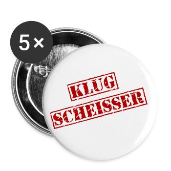 Stempel "Klugscheisser" - Buttons groß 56 mm (5er Pack) - Weiß - Vorne