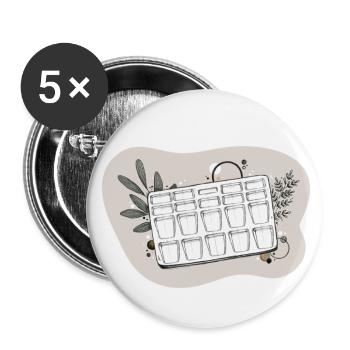 Mischpaletten Liebe - Buttons groß 56 mm (5er Pack) - Weiß - Vorne