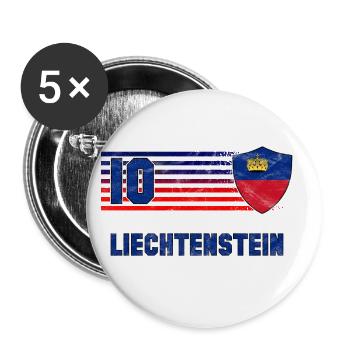 Liechtenstein Fußball Mannschaft - Buttons groß 56 mm (5er Pack) - Weiß - Vorne