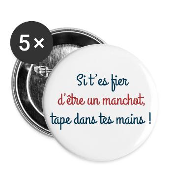 Love & Beard - Si t'es fier... - Lot de 5 grands badges (56 mm) - blanc - Devant