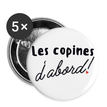 Les Copines D'abord - Lot de 5 grands badges (56 mm) - blanc - Devant