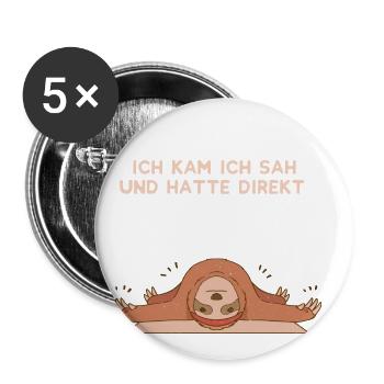 Kam Sah und hatte keinen Bock - Buttons groß 56 mm (5er Pack) - Weiß - Vorne