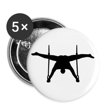 Elegant ring gymnast - strength in white - Buttons large 2.2''/56 mm (5-pack) - white - Front