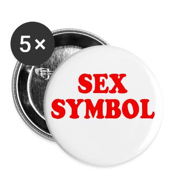 Sex symbol - Buttons groß 56 mm (5er Pack) - Weiß - Vorne
