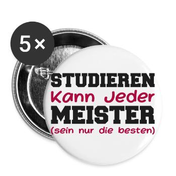 Any master craftsman can study for the master craftsman's examination - Buttons large 2.2''/56 mm (5-pack) - white - Front