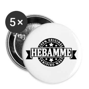 Hebamme - Buttons groß 56 mm (5er Pack) - Weiß - Vorne