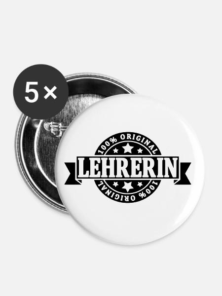 Lehrerin - Buttons groß 56 mm (5er Pack) - Weiß
