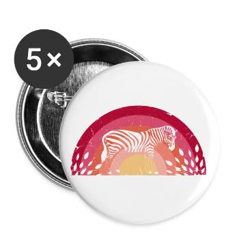 Zebra - Buttons groß 56 mm (5er Pack) - Weiß - Vorne