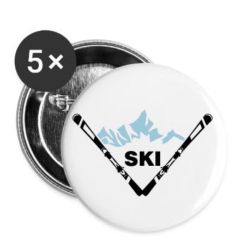 Ski and mountain - Buttons large 2.2''/56 mm (5-pack) - white - Front
