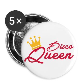 Disco Queen - Lot de 5 grands badges (56 mm) - blanc - Devant