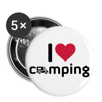 I love camping Wohnmobil - Buttons groß 56 mm (5er Pack) - Weiß - Vorne