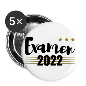 Examen 2022 gold - Buttons groß 56 mm (5er Pack) - Weiß - Vorne