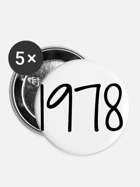 1978 Retro 1978 Geburtstag 1978 Vintage 1978 - Buttons groß 56 mm (5er Pack) - Weiß