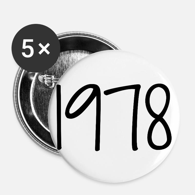1978 Retro 1978 Geburtstag 1978 Vintage 1978 - Buttons groß 56 mm (5er Pack) - Weiß