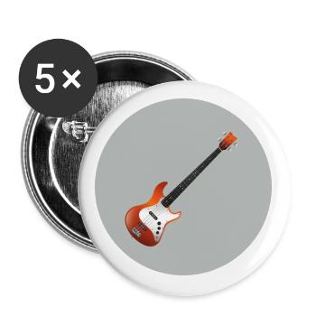 ELECTRIC BASS - Buttons large 2.2''/56 mm (5-pack) - white - Front
