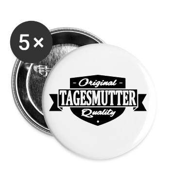 tagesmutter - Buttons groß 56 mm (5er Pack) - Weiß - Vorne
