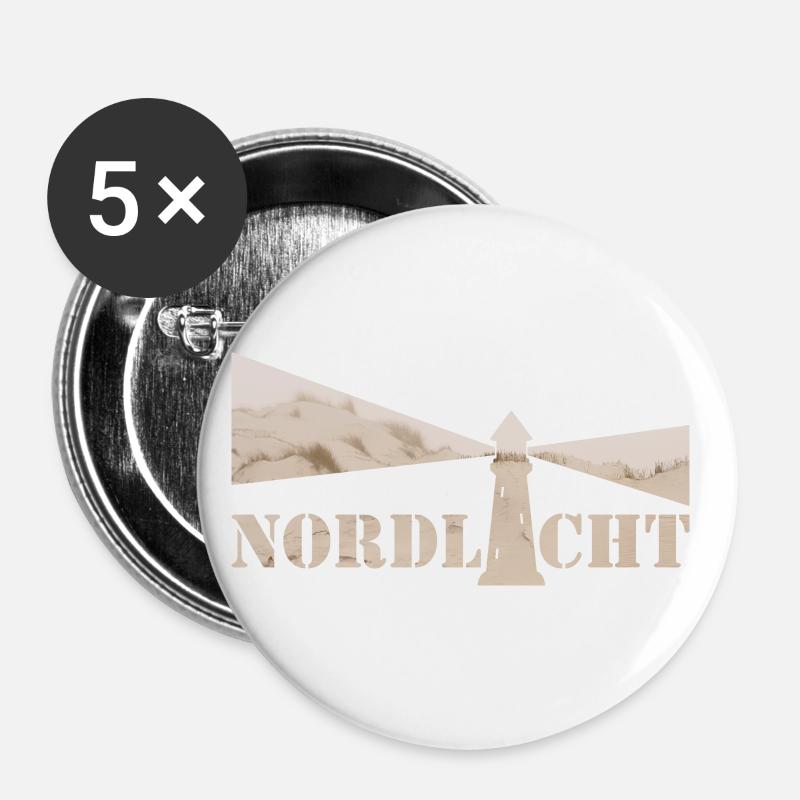 Northern light dune - Buttons large 2.2''/56 mm (5-pack) - white