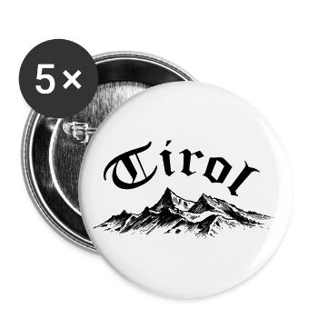 Tirol - Buttons groß 56 mm (5er Pack) - Weiß - Vorne