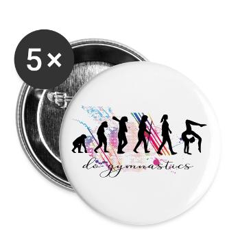 The evolution of gymnastics & gymnastics gymnastics - Buttons large 2.2''/56 mm (5-pack) - white - Front