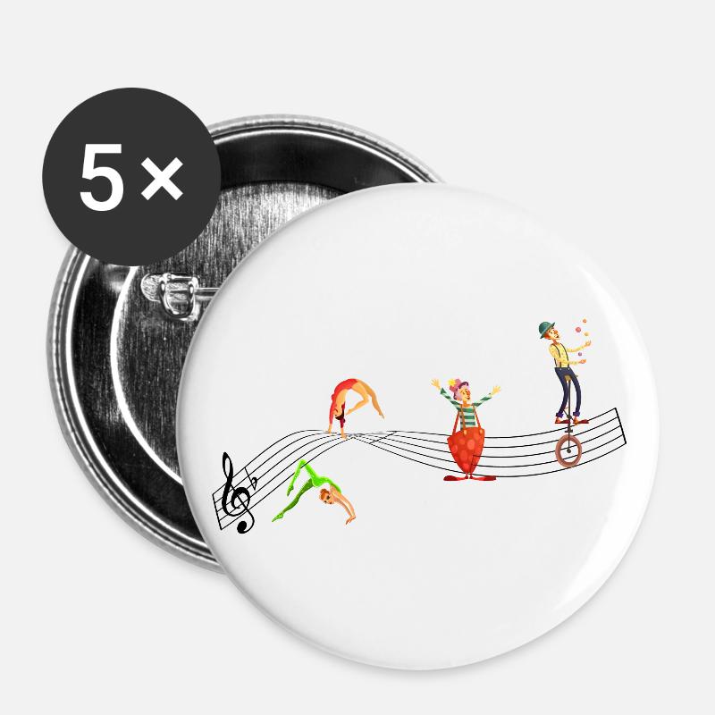 Circus music - Buttons large 2.2''/56 mm (5-pack) - white
