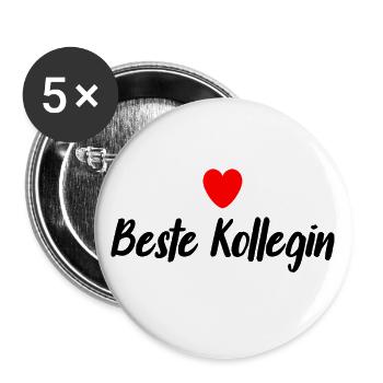 Beste Kollegin - Buttons groß 56 mm (5er Pack) - Weiß - Vorne