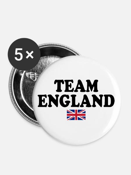 England - Buttons groß 56 mm (5er Pack) - Weiß