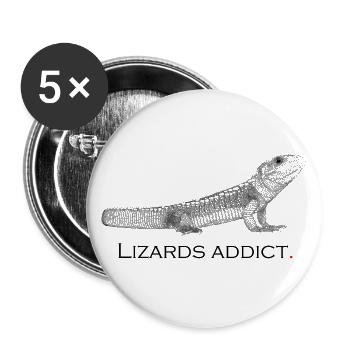 Lizards addict - Buttons large 2.2''/56 mm (5-pack) - white - Front