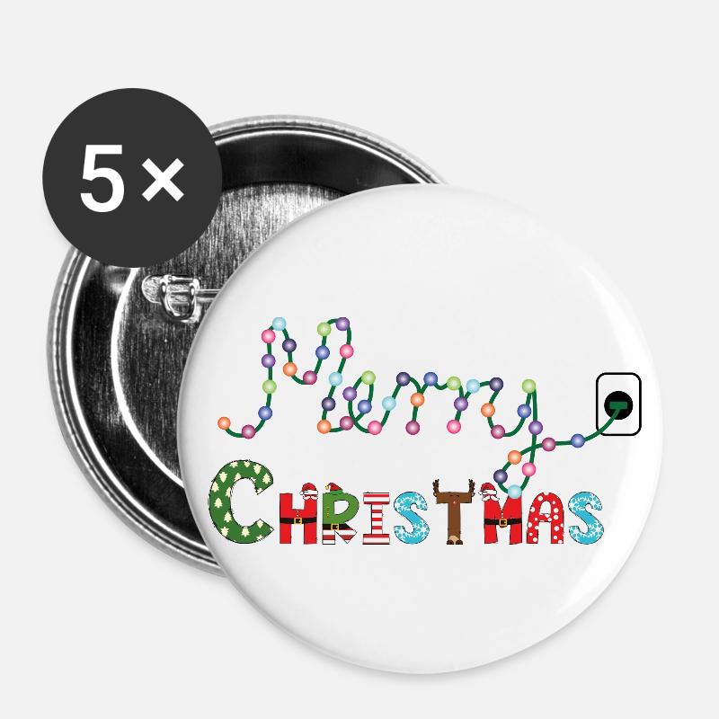 Christmas tree lights - Buttons large 2.2''/56 mm (5-pack) - white