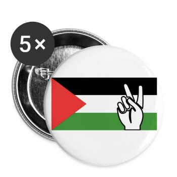 Palestine Paix - Lot de 5 grands badges (56 mm) - blanc - Devant